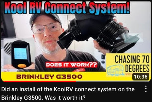 Load video: Testing of both air flow and temperature improvements from installing the KoolRV A/C Connect in a Brinkley G3500
